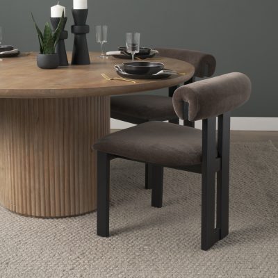 Alternative view of Tribeca Curve Open Back Charcoal Chenille Tripod Frame Dining Chair