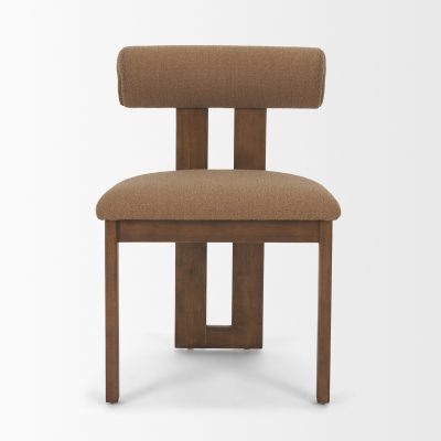 Alternative view of Tribeca Curve Open Back Mocha Fabric Tripod Frame Dining Chair