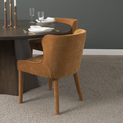 Alternative view of Nolan Slope Rust Chenille Dining Chair
