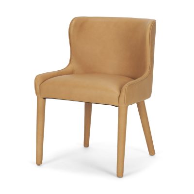 Nolan Slope Tan Leather Dining Chair