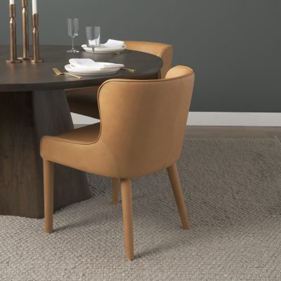 Alternative view of Nolan Slope Tan Leather Dining Chair