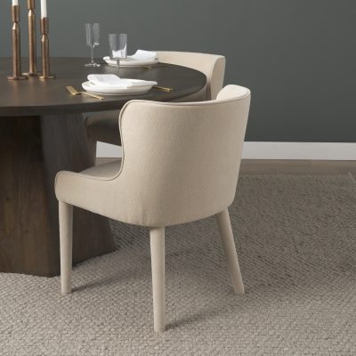 Alternative view of Nolan Slope Cream Chenille Dining Chair