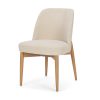 Abbie Curved Back Oatmeal Fabric Dining Side Chair 1 0100511 71247 A