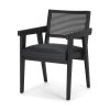 Reid Framed Black Cane Black Fabric Dining Armchair 1 0100499 71244 A