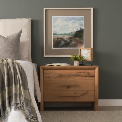 Alternative view of Belford 3-Drawer Light Brown Oak Wood Closed Nightstand