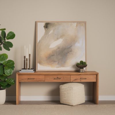 Alternative view of Belford 72" Light Brown Oak Wood Console Table