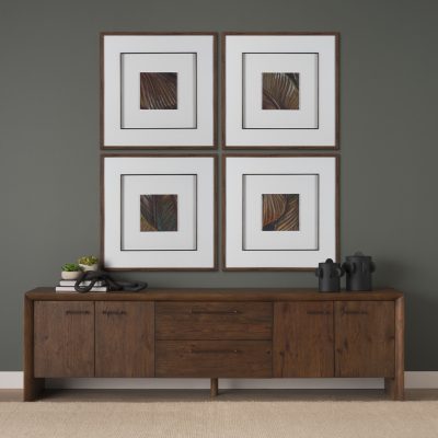 Alternative view of Belford 94" Dark Brown Oak Wood Media Console