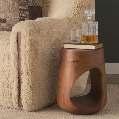 Alternative view of Cove Mid-Brown Sculptural Open Side Table