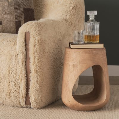 Alternative view of Cove Light Brown Sculptural Open Side Table