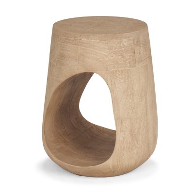 Cove Light Brown Sculptural Open Side Table
