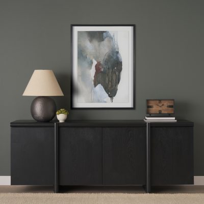 Alternative view of Rowan Black Oak Wood Closed 4 Door Sideboard