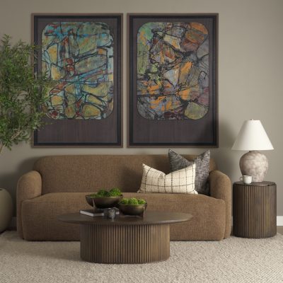 Alternative view of Saga Textured Brown Plush Fabric 3 Seater Sofa