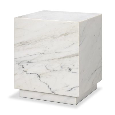 Matteo Solid White Marble Square Side Table