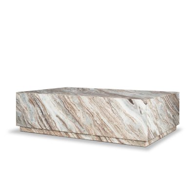 Matteo Solid Pink Marble Rectangular Coffee Table