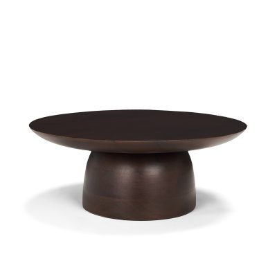 Sadira Small Mid-Dark Brown Solid Wood Round Riser