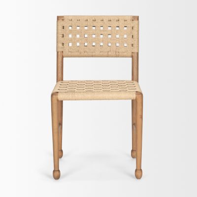 Alternative view of Brinley Woven Paper Rope w/ Brown Wood Frame Dining Chair