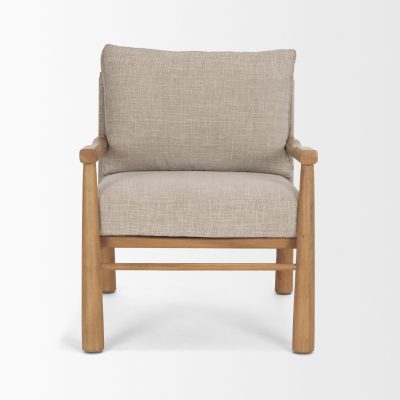 Alternative view of Witton Gray Fabric Beech Wood Slingback Backrest Accent Lounge Chair