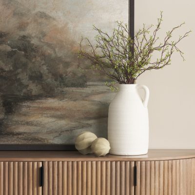 Alternative view of Imani Large Sculptural Textured Beige Metal Decorative Orb Object