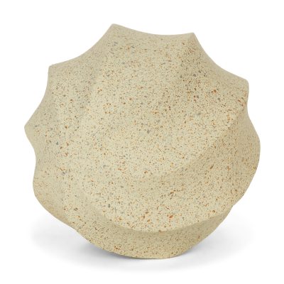 Imani Large Sculptural Textured Beige Metal Decorative Orb Object