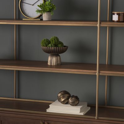 Alternative view of Ciaran Fluted Textured Antiqued Gold Metal Decorative Bowl