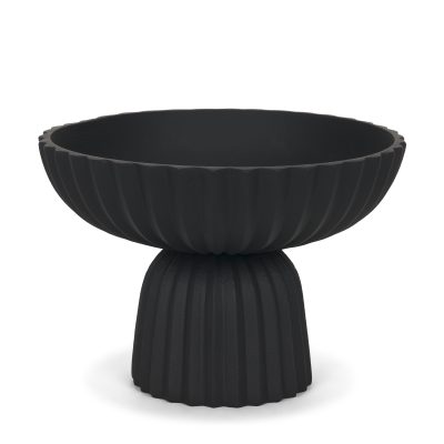 Ciaran Smooth Fluted Matte Black Metal Decorative Bowl
