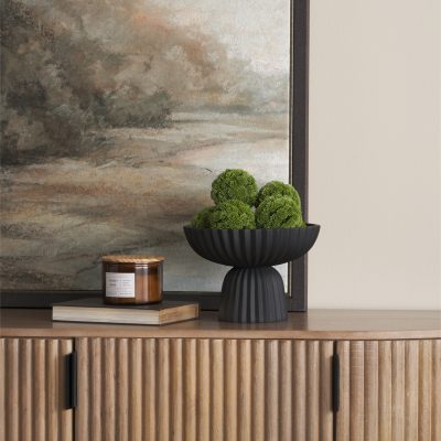 Alternative view of Ciaran Smooth Fluted Matte Black Metal Decorative Bowl