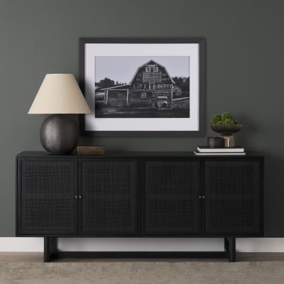 Alternative view of Grier 72" Black Wood W/ Black Cane Sideboard