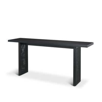 Grier 65" Black Wood w/ Black Cane Console Table