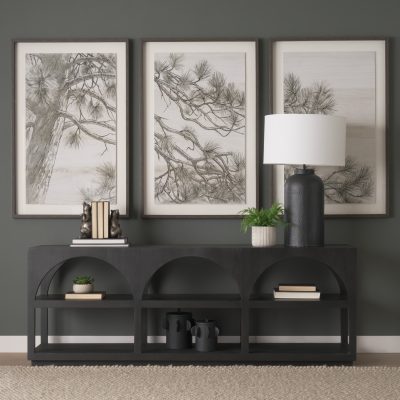 Alternative view of Bela Large Matte Black Arched Console Table