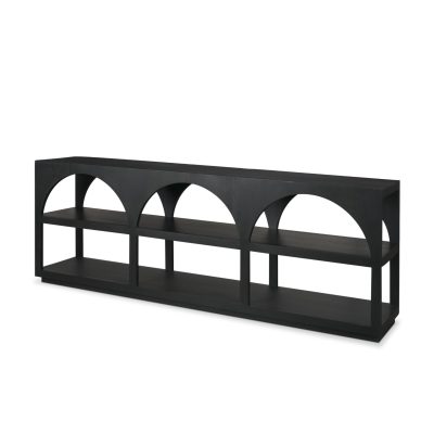 Bela Large Matte Black Arched Console Table