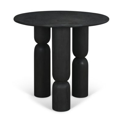 Sonel Matte Black Wood Pedestal Foyer Table