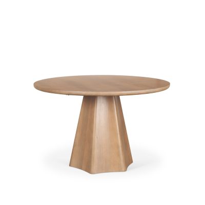 Jovani 48" Solid Light Brown Mango Wood Round Dining Table