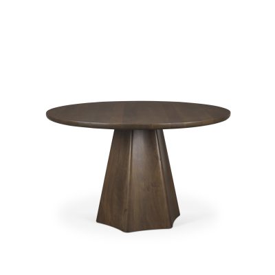 Jovani 48" Solid Dark Brown Mango Wood Round Dining Table