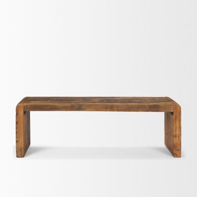 Alternative view of Estelle Rustic Brown Reclaimed Wood Bench