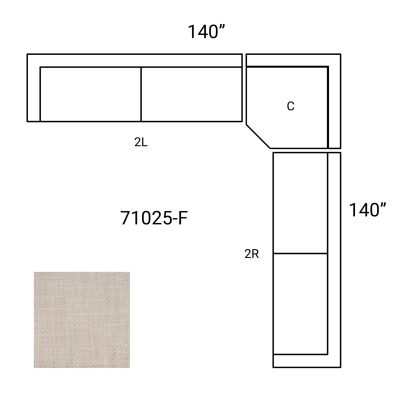 Alternative view of Warner Oatmeal 3 Piece Sofa Set w/Corner Piece
