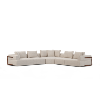 Warner Oatmeal 3 Piece Sofa Set w/Corner Piece