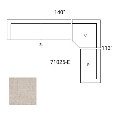 Alternative view of Warner Oatmeal 3 Piece Sofa Set w/Corner Piece