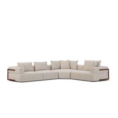 Warner Oatmeal 3 Piece Sofa Set w/Corner Piece
