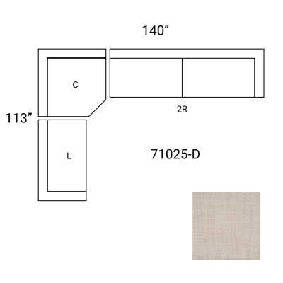 Alternative view of Warner Oatmeal 3 Piece Sofa Set w/Corner Piece