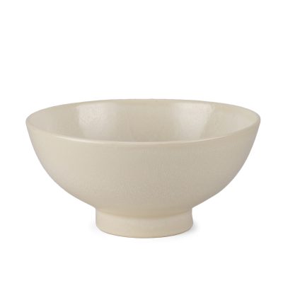 Tyren Cream Glazed Decorative Round Ceramic Bowl