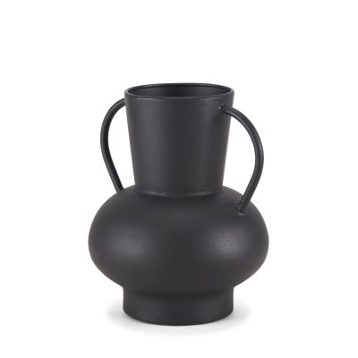 Tasya Small Matte Black Metal Vase