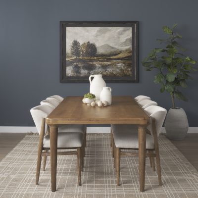 Alternative view of Suvan 84L Light Brown Rectangular Oak Wood Dining Table