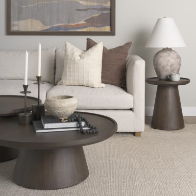 Alternative view of Takoda Dark Brown Wood Tapered Drum Accent Table