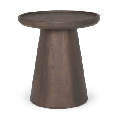 Takoda Dark Brown Wood Tapered Drum Accent Table