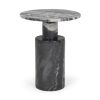 Taite Solid Dark Gray Marble Pedestal Accent Table 2 0088303 70876 AB A