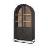 Sloan 80.5H Black Wood W/Black Metal Frame Arched Cabinet