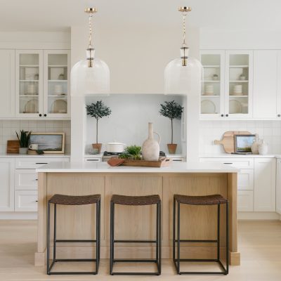 Alternative view of Sadah Large Clear Blown Glass w/ Gold Metal Pendant Light