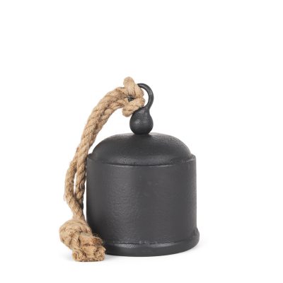 Quincy Medium Matte Black Metal Decorative Bell Object