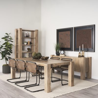 Alternative view of Beth Light Brown Wood w/ 3 Doors Sideboard