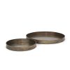 Varun Round Antiqued Brass Metal Tray (Set of 2) 1 0085920 70517 A